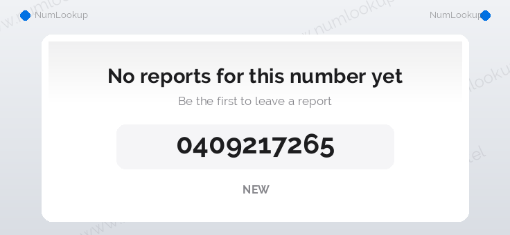 Phone number details for 0409217265