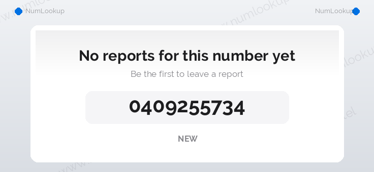 Phone number details for 0409255734
