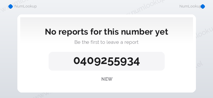 Phone number details for 0409255934