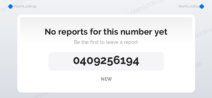Phone number details for 0409256194