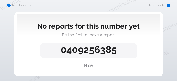 Phone number details for 0409256385