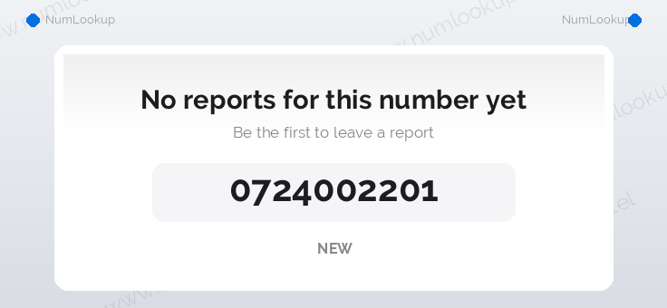 Phone number details for 0724002201