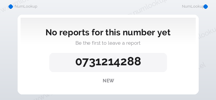Phone number details for 0731214288