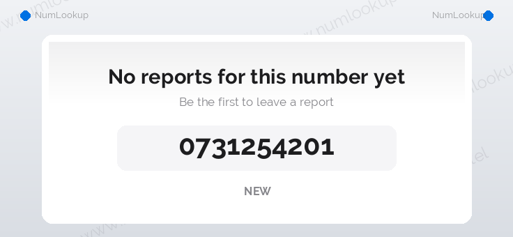Phone number details for 0731254201