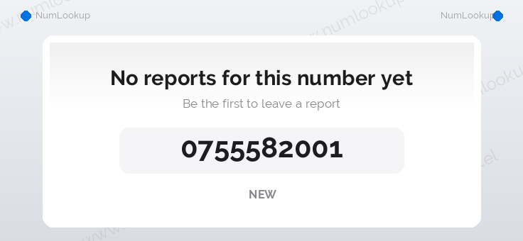 Phone number details for 0755582001