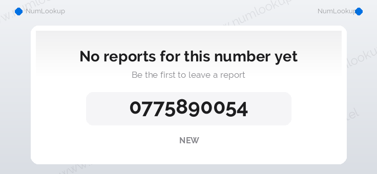 Phone number details for 0775890054