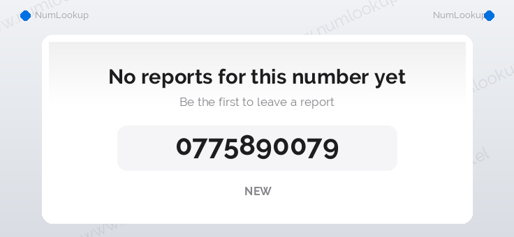 Phone number details for 0775890079