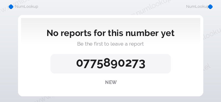 Phone number details for 0775890273