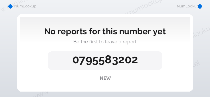 Phone number details for 0795583202