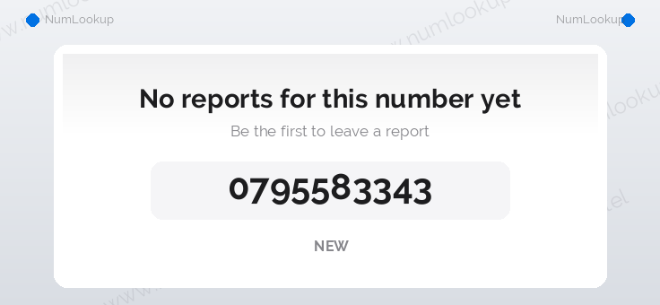 Phone number details for 0795583343