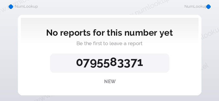 Phone number details for 0795583371
