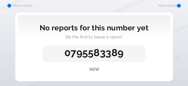 Phone number details for 0795583389