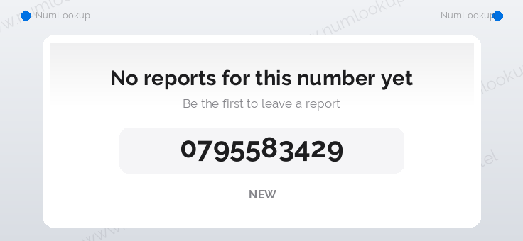 Phone number details for 0795583429