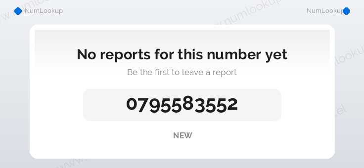 Phone number details for 0795583552