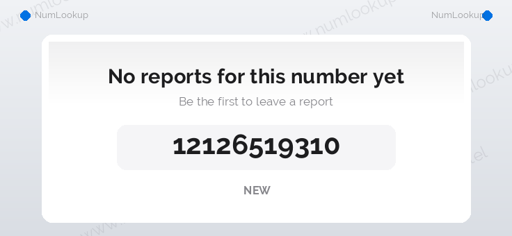 Phone number details for +12126519310
