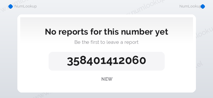 Phone number details for 358401412060
