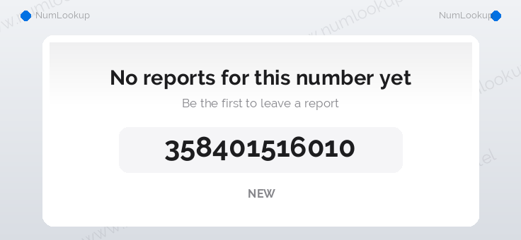 Phone number details for 358401516010