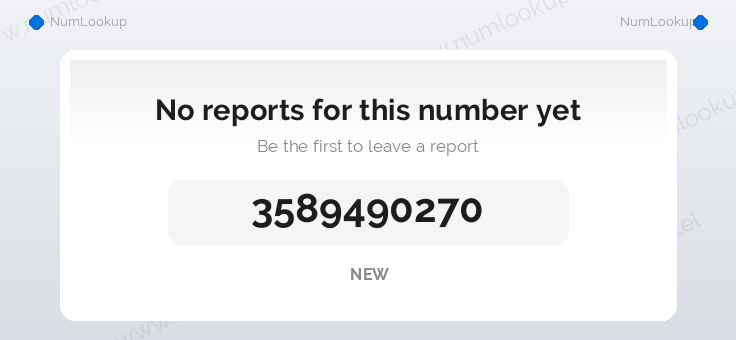 Phone number details for 3589490270
