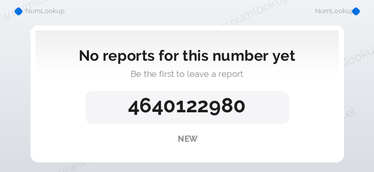 Phone number details for 4640122980