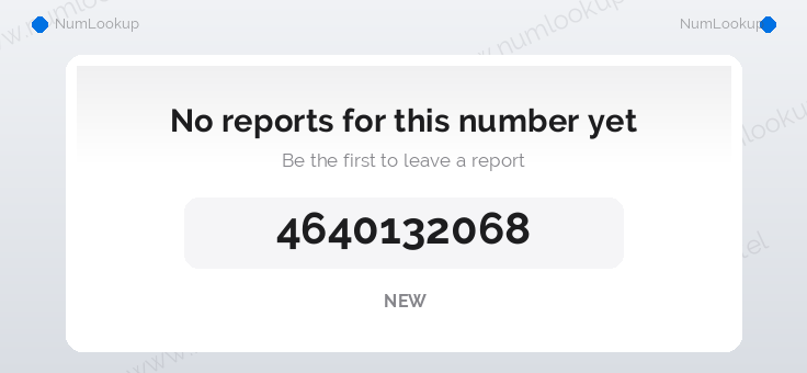 Phone number details for 4640132068