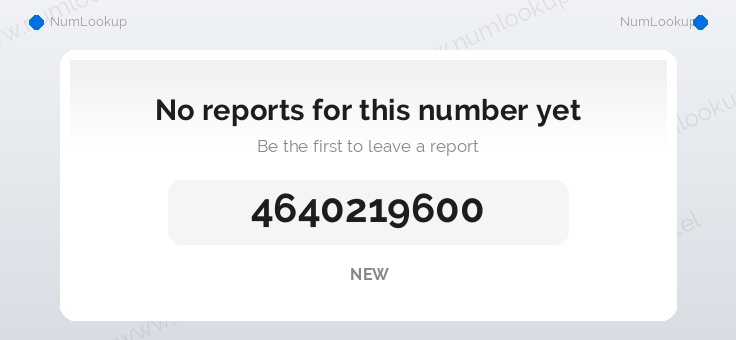 Phone number details for 4640219600