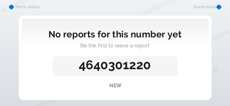 Phone number details for 4640301220