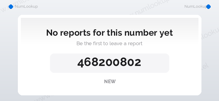 Phone number details for 468200802