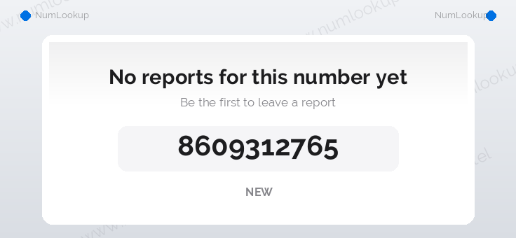 Phone number details for 8609312765